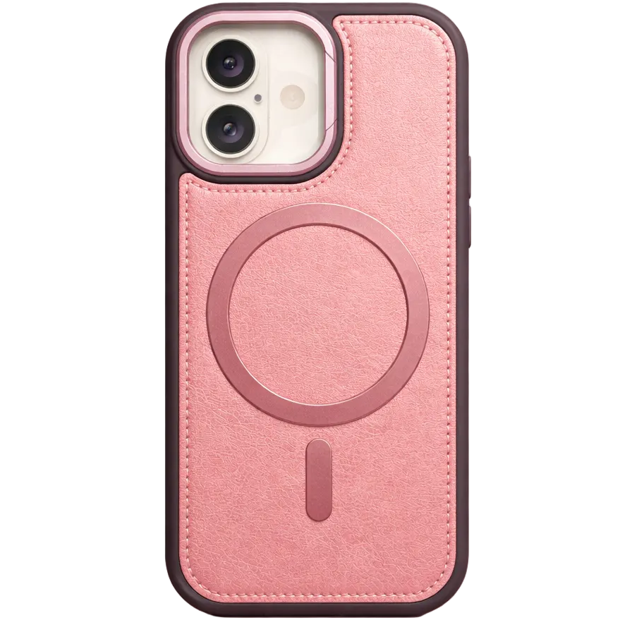 Phantom leather magsafe iphone 16 pink case