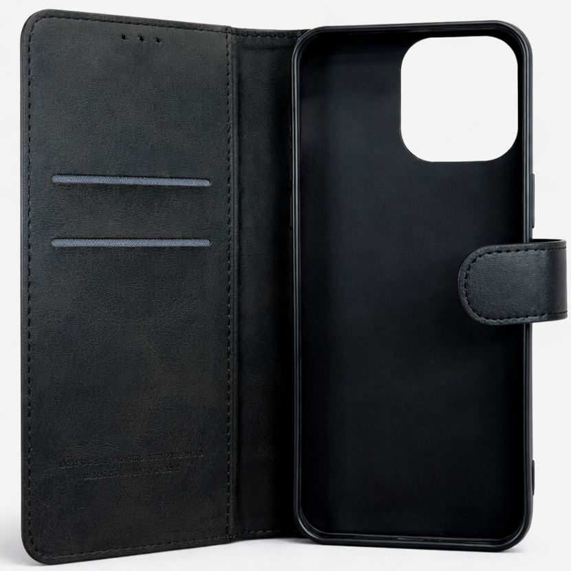 RichBoss Leather Folio Case for iPhone 16 Pro Max - Black
