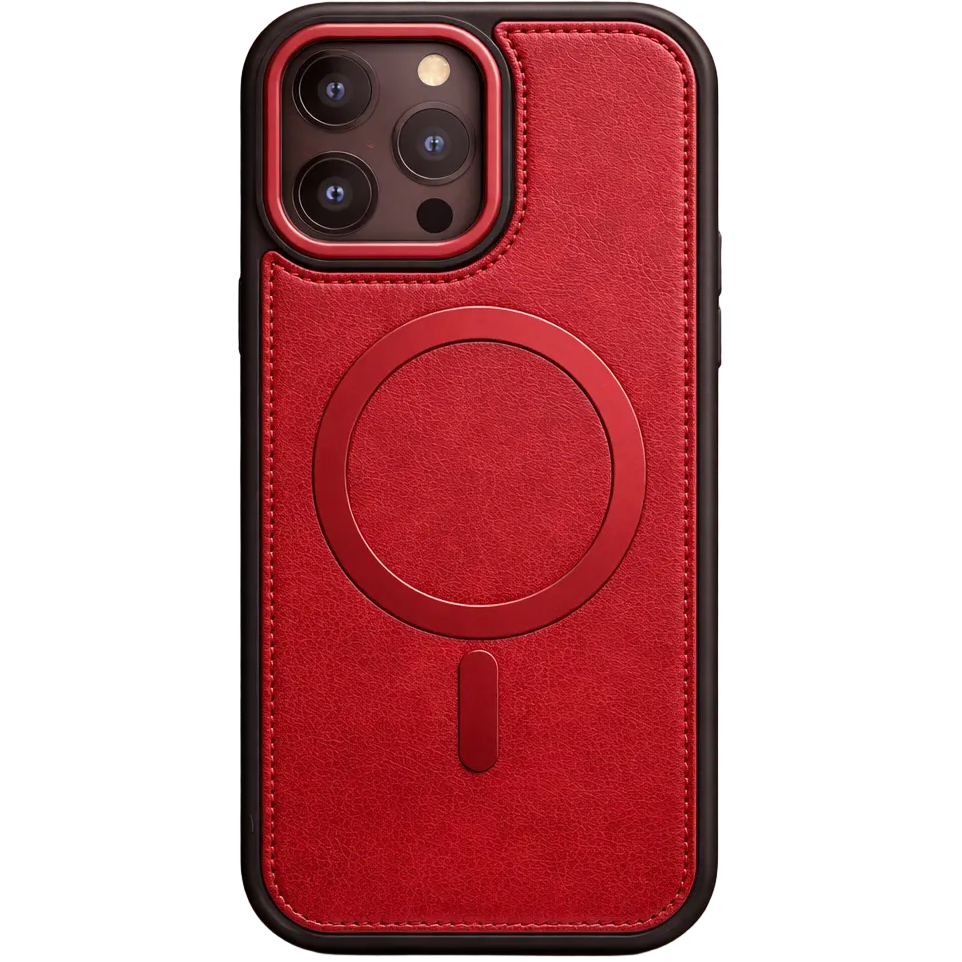 Phantom leather magsafe iphone 16 pro max wine red case