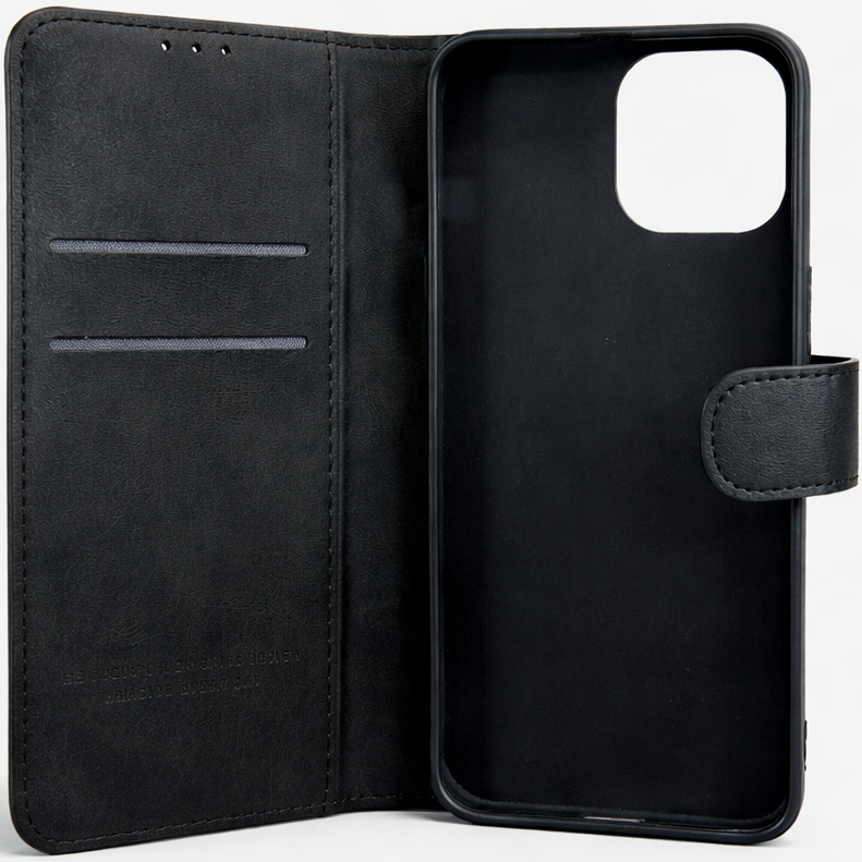 RichBoss Leather Folio Case for iPhone 15 - Black