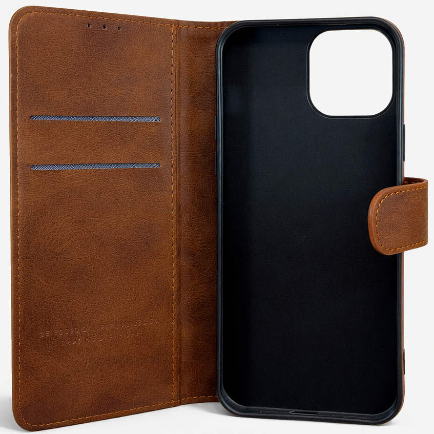 RichBoss Leather Folio Case for iPhone 15 - Brown