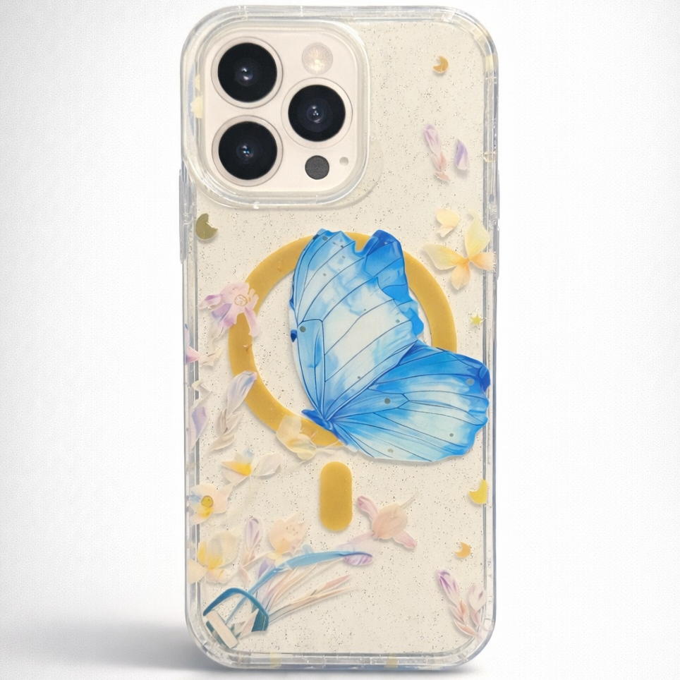 Gardenia Mag iPhone 16 Pro Max Case Blue Butterfly
