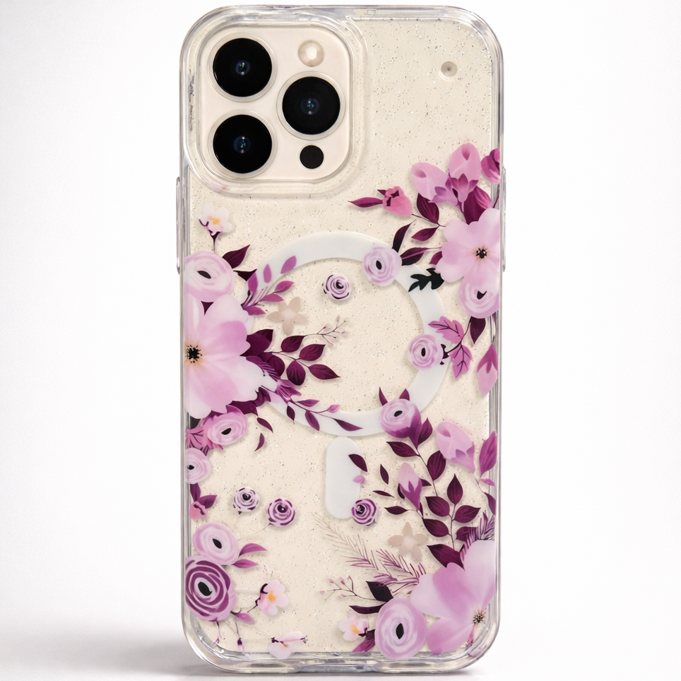 Gardenia Mag iPhone 16 Pro Max Case Purple Petals