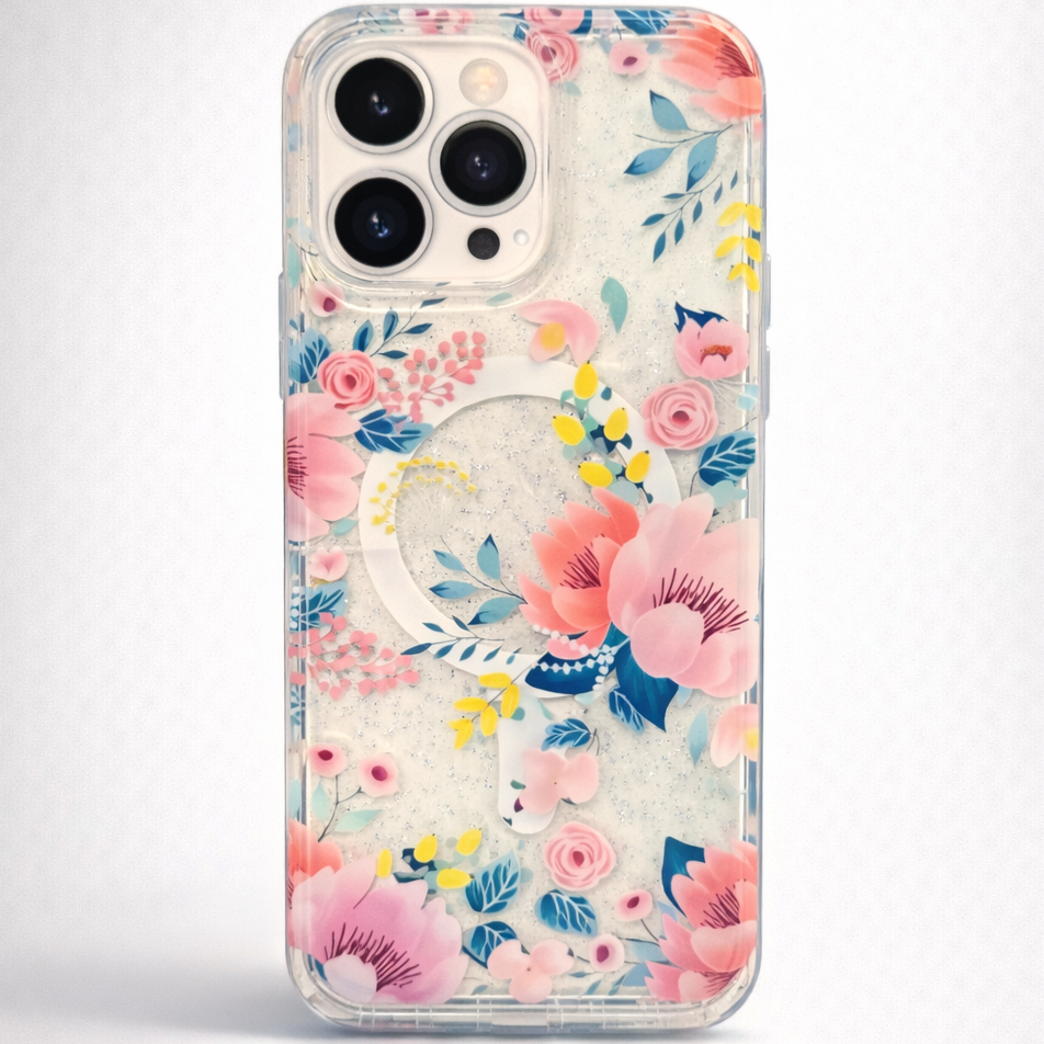 Gardenia Mag iPhone 16 Pro Case Pink Floral