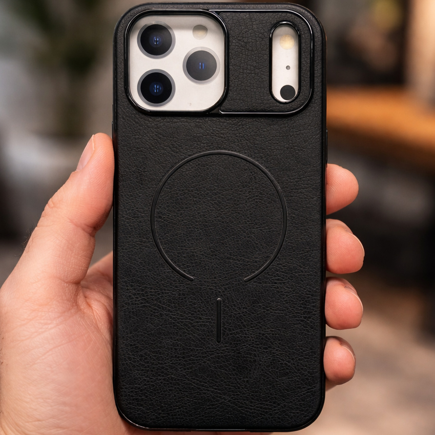 MagElite Leather Case for iPhone 17 Pro - Black