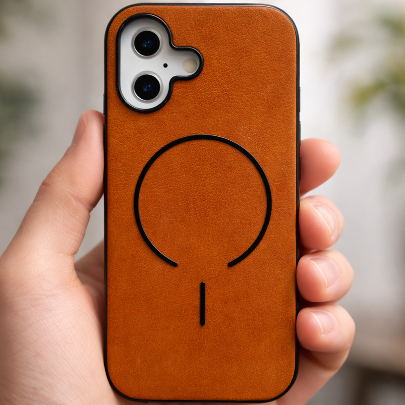 MagElite Leather Case for iPhone 17 - Orange