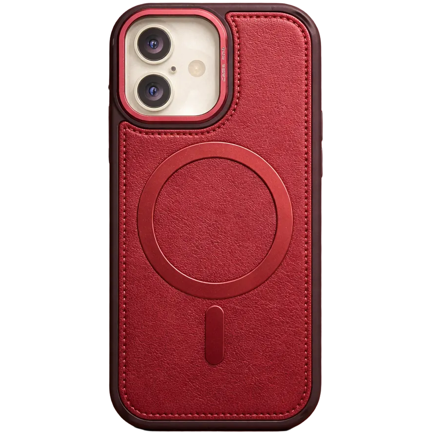 Phantom leather magsafe iphone 17 wine red case