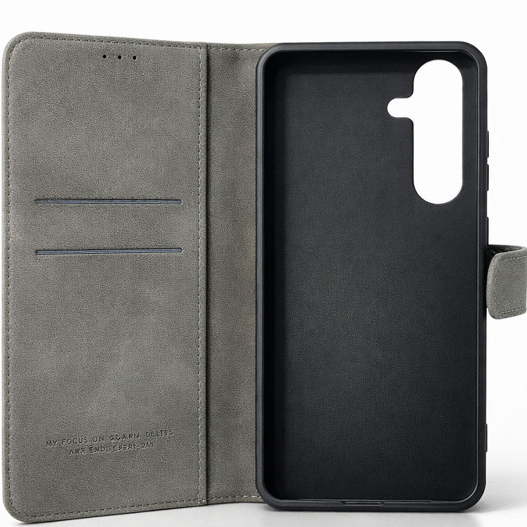 RichBoss Leather Folio Case for Samsung Galaxy A17 - Grey
