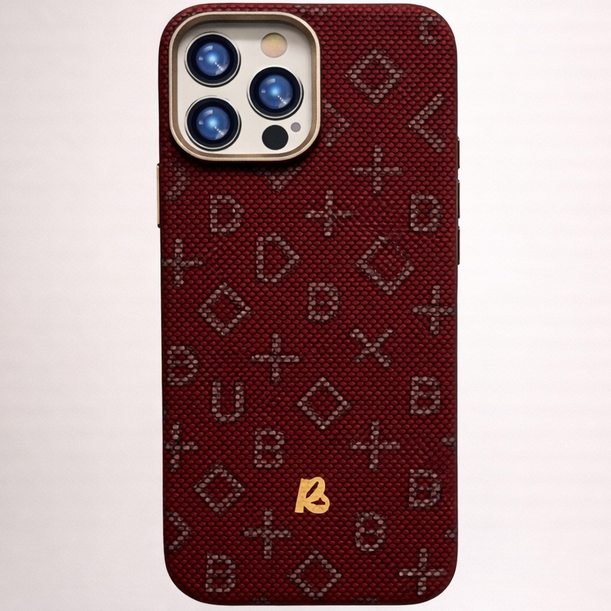 MagCarbon Case for iPhone 15 Pro - Burgundy LV