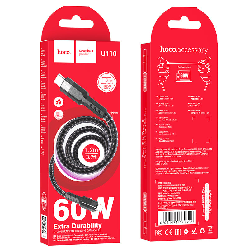 Hoco U110 Type-C to Type-C 60W charging data cable