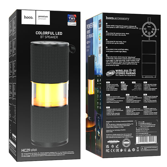 HC29 colourful LED BT speaker-Black