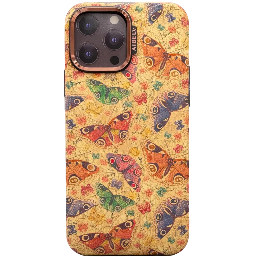 Aibelv Mag iPhone 16 Pro Max Floral Butterfly Pattern Case