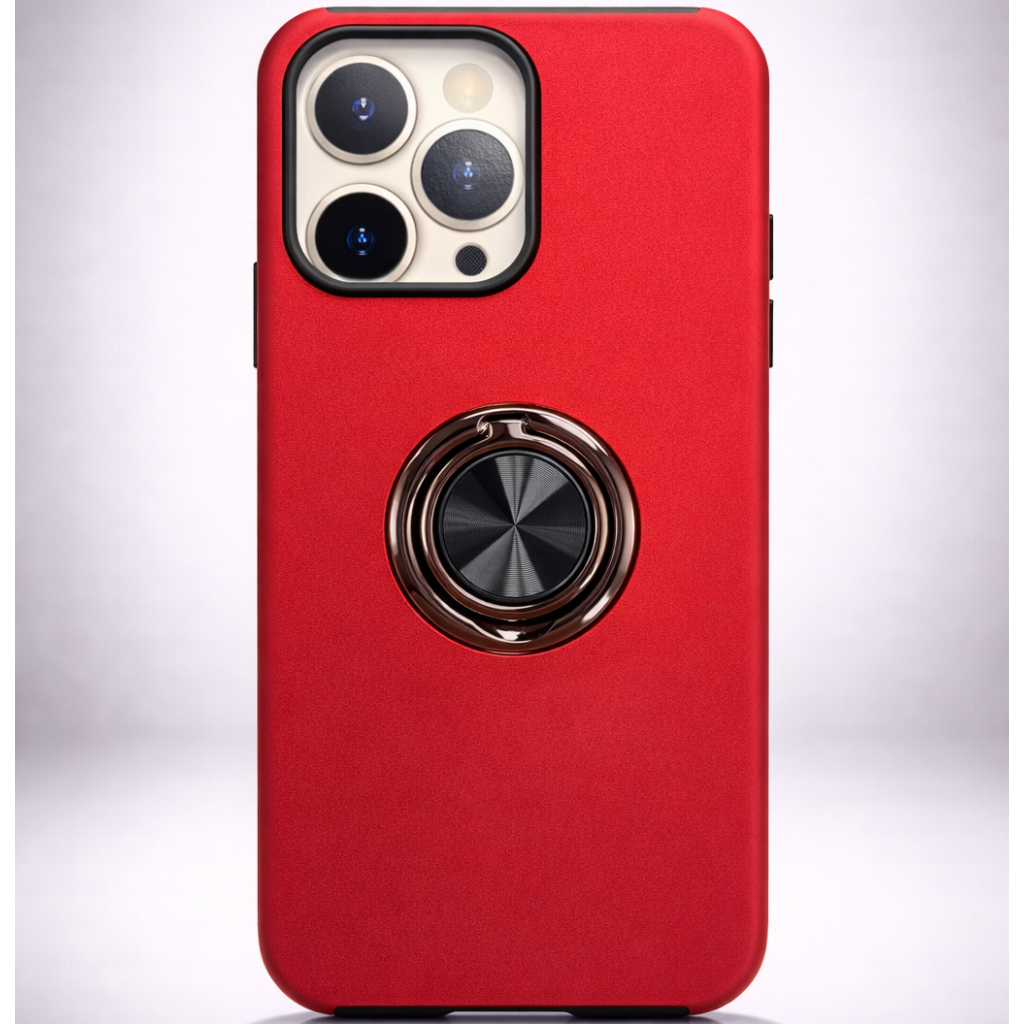 Strong Magnetic Ring Iphone 15 pro Red Case