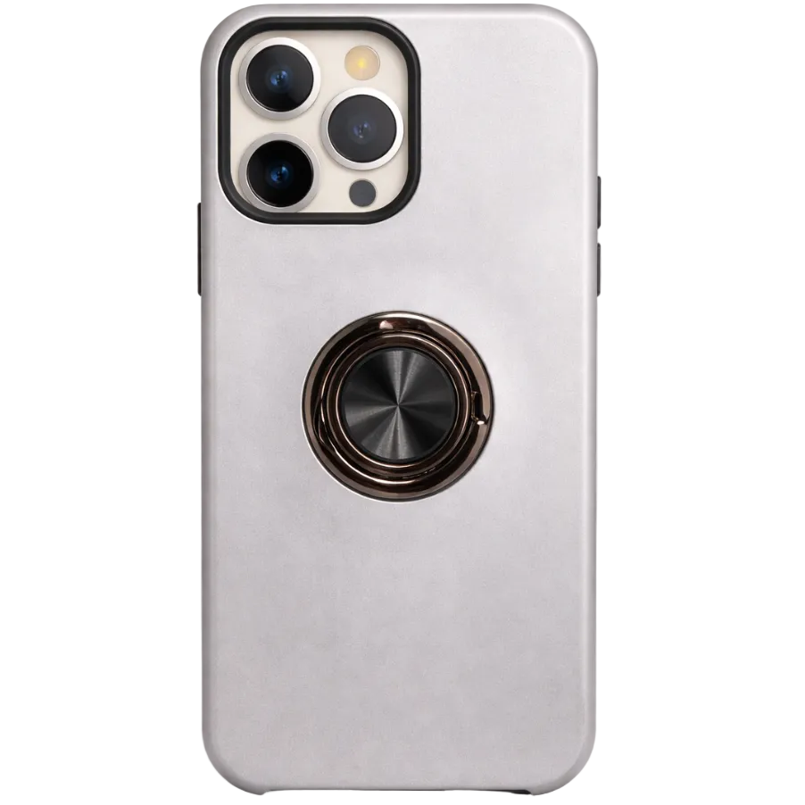 Strong Magnetic Ring Iphone 16 pro max Silver Case