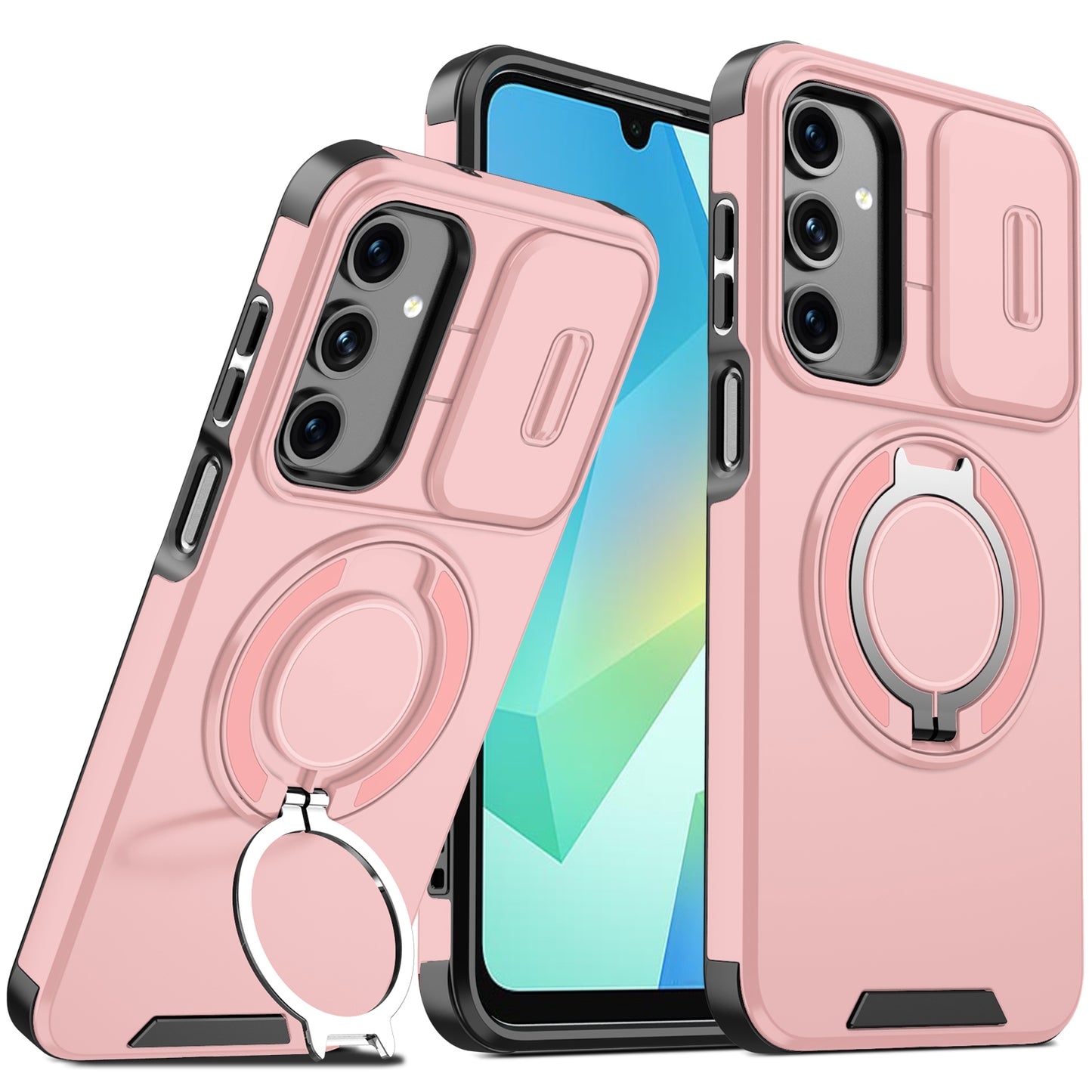Metal Ring Case With Camera Shutter L05 Samsung A16/17 Pink