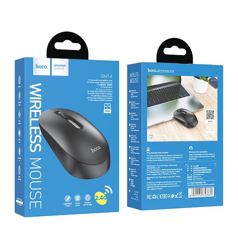 HOCO GM24 Mystic six-button dual-mode business wireless mouse black