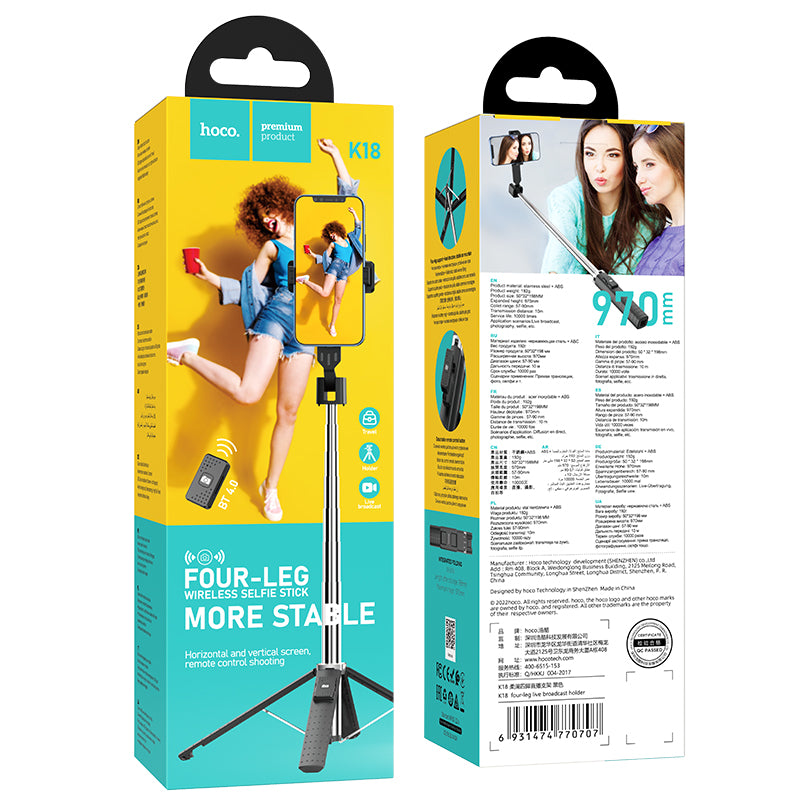 HOCO K18 Wave four-leg live broadcast holder black