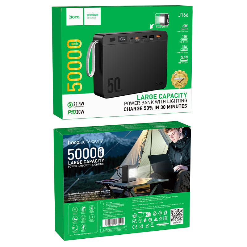 J166 Carretera power bank 22.5W+PD20W+lighting (50000mAh)