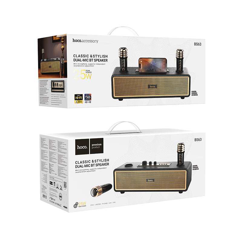 HOCO BS63 Graceful wireless dual-mic BT speaker-Black