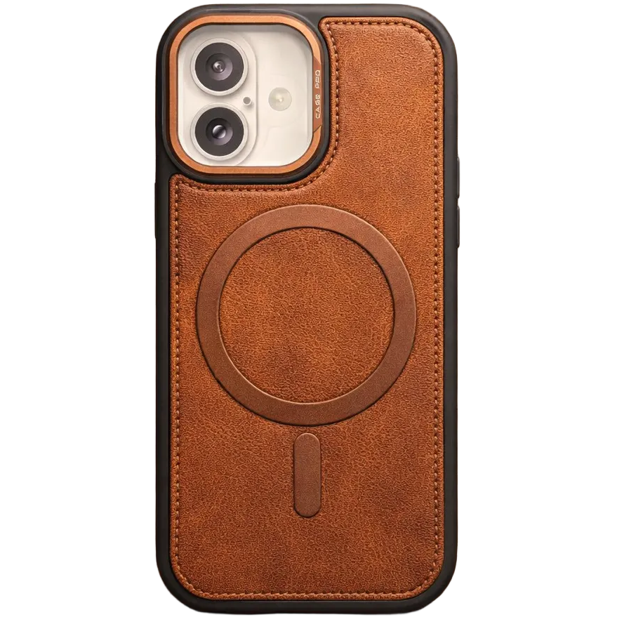 Phantom leather magsafe iphone 17 brown case