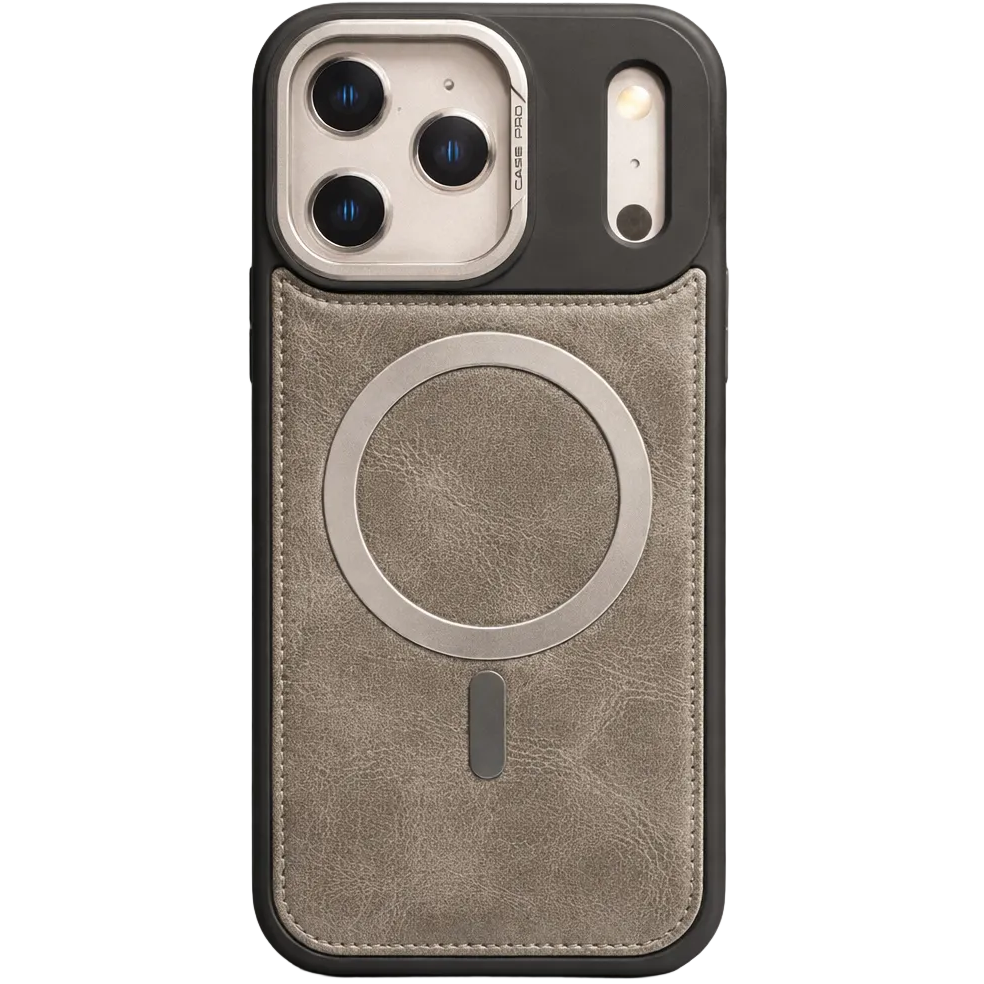 Phantom leather magsafe iphone 17 pro grey case