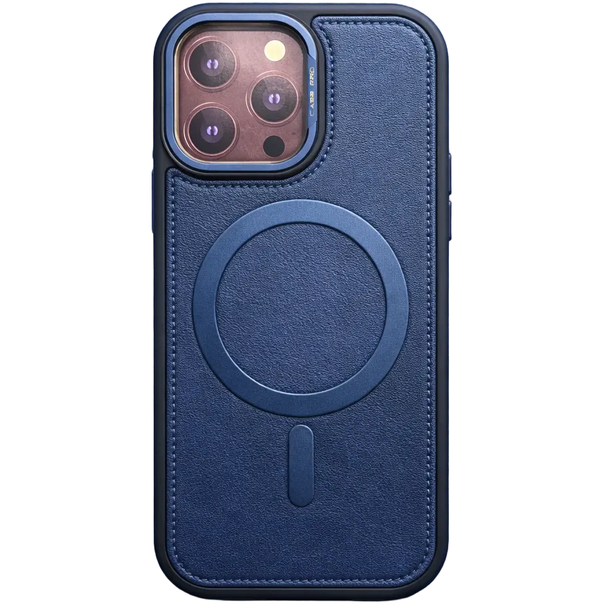Phantom leather magsafe iphone 16 pro blue case