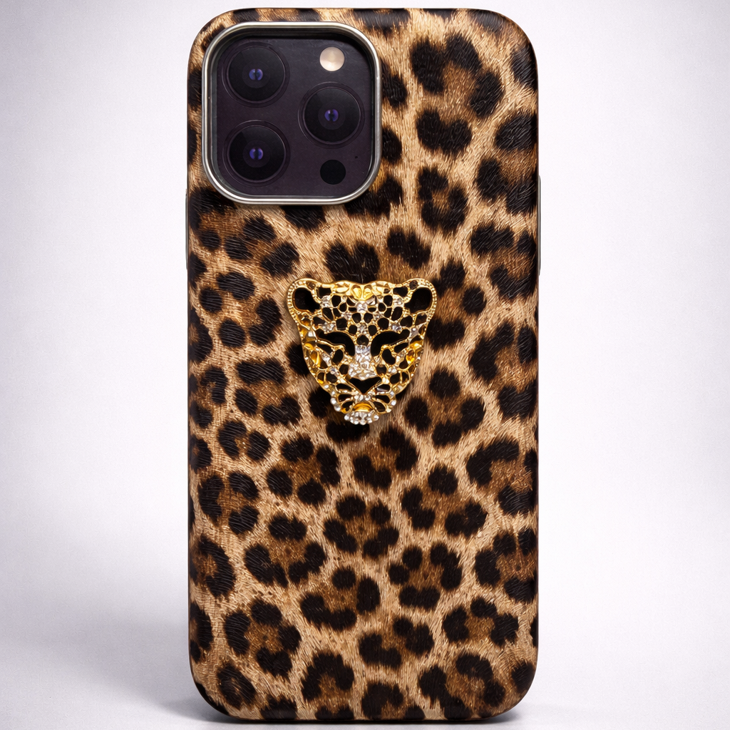 Luxe Panther Case iPhone 16 Pro Max - Golden Leopard