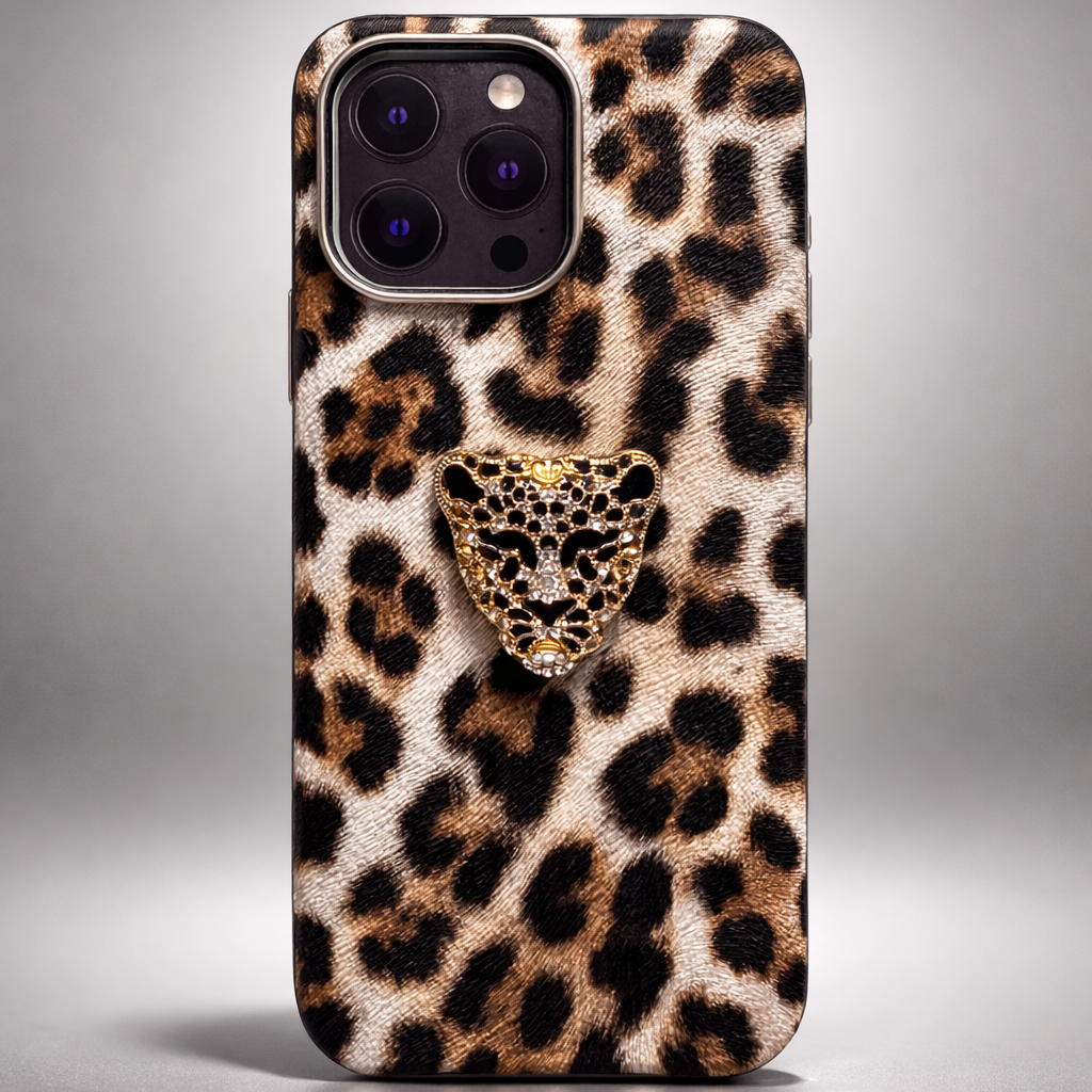 Luxe Panther Case iPhone 16 Pro Max - Amber Leopard