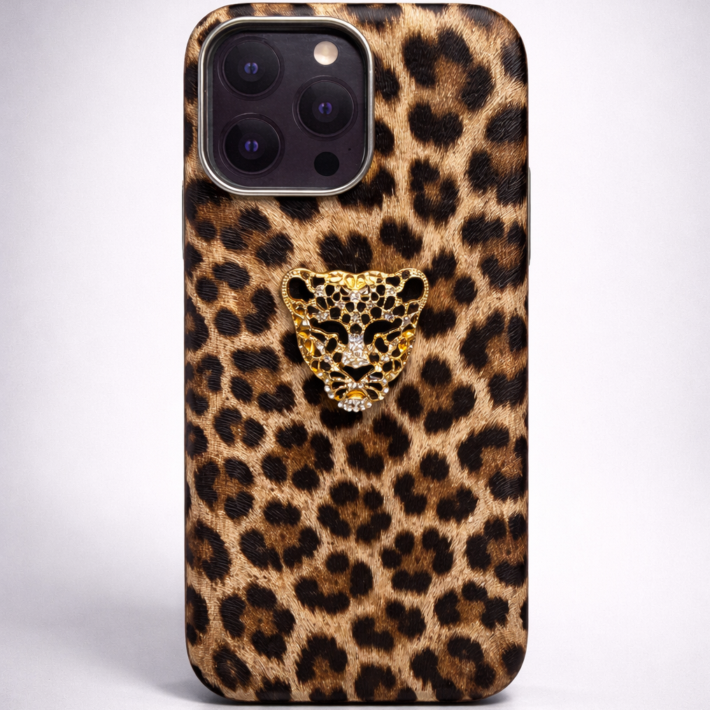 Luxe Panther Case iPhone 16 Pro - Golden Leopard