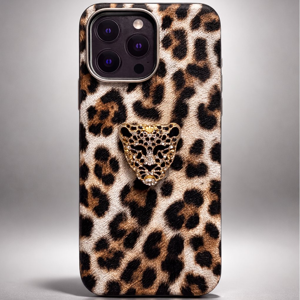 Luxe Panther Case iPhone 16 Pro - Amber Leopard