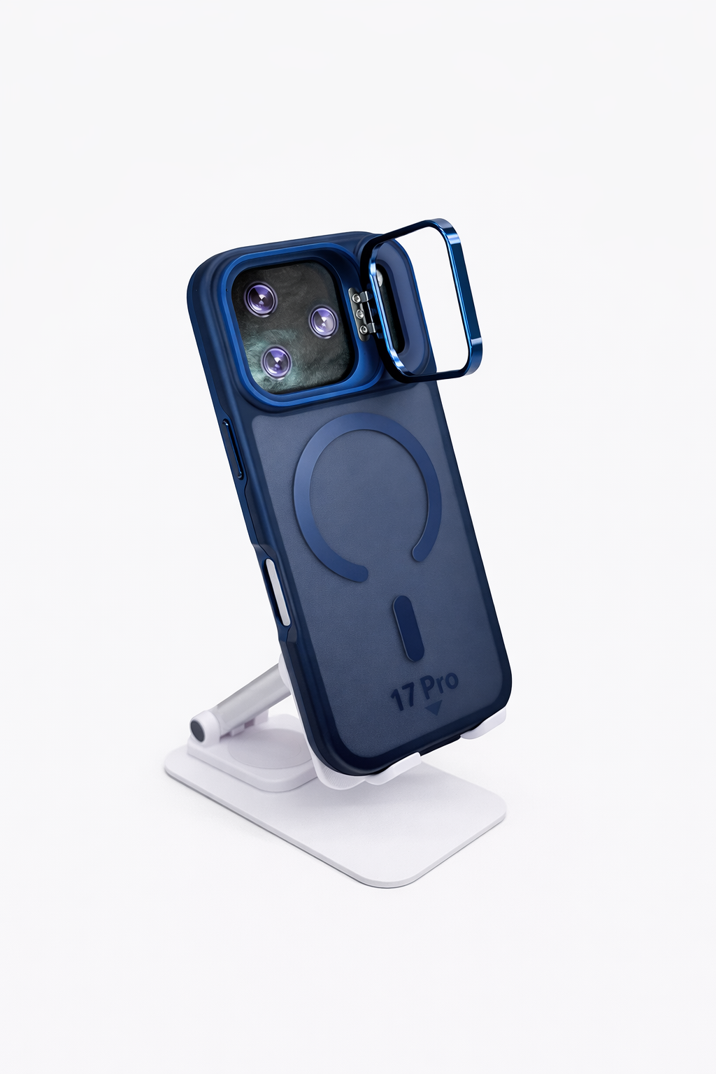 Dual Layer Camera Stand Case for iPhone 17 Pro - blue