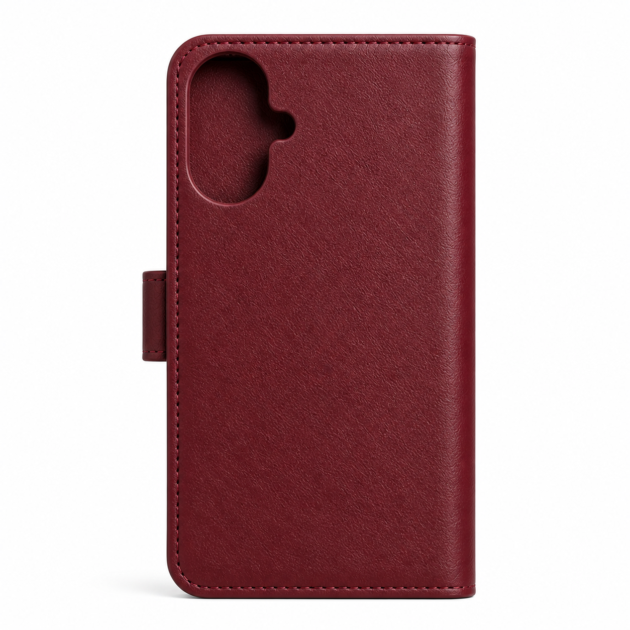 RichBoss Leather Folio Case for iPhone 16 - Burgundy