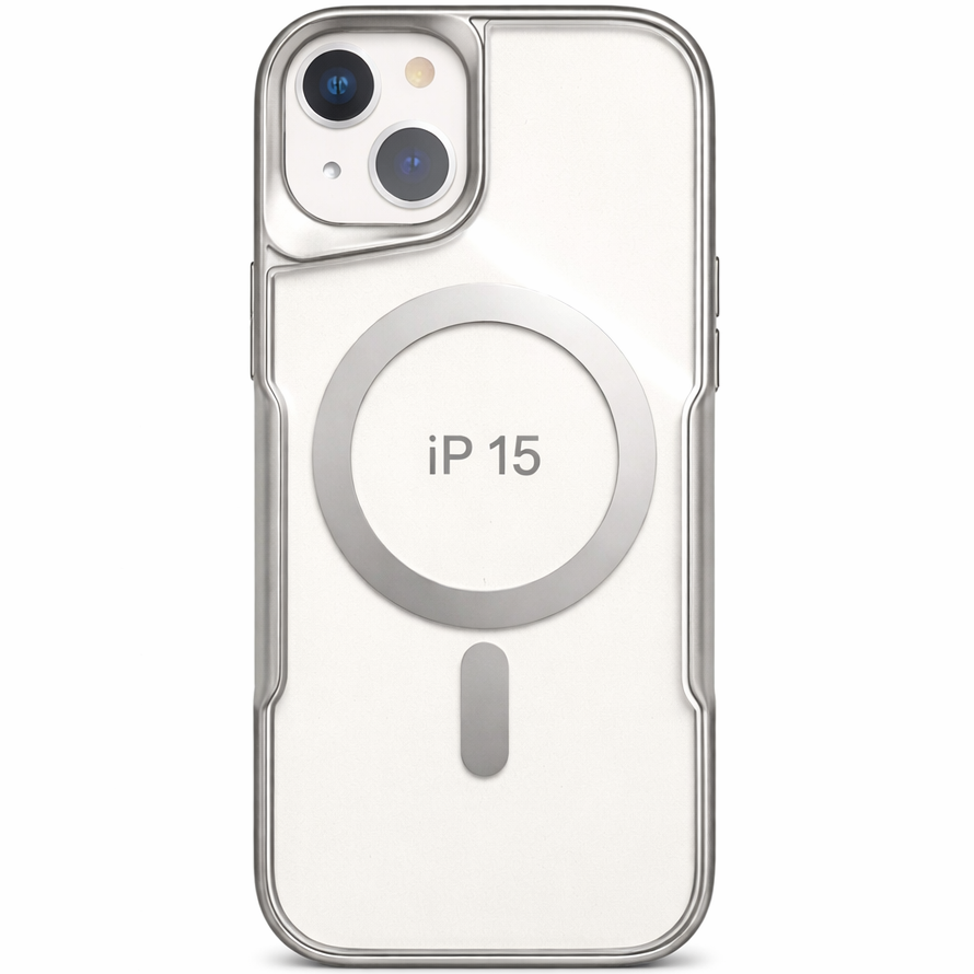 BOS Iphone 15 Case- Silver