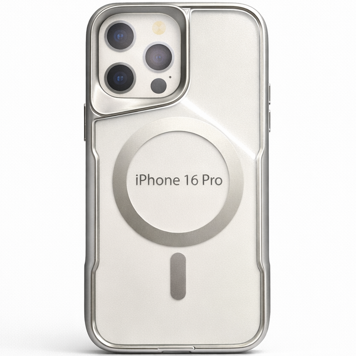 BOS Iphone 16 Pro Case- Silver