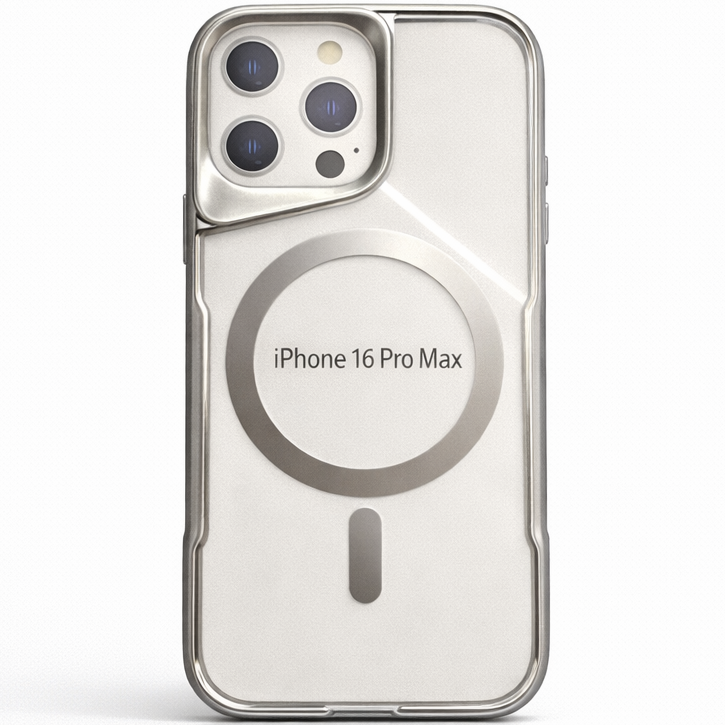 BOS Iphone 16 Pro Max Case- Silver