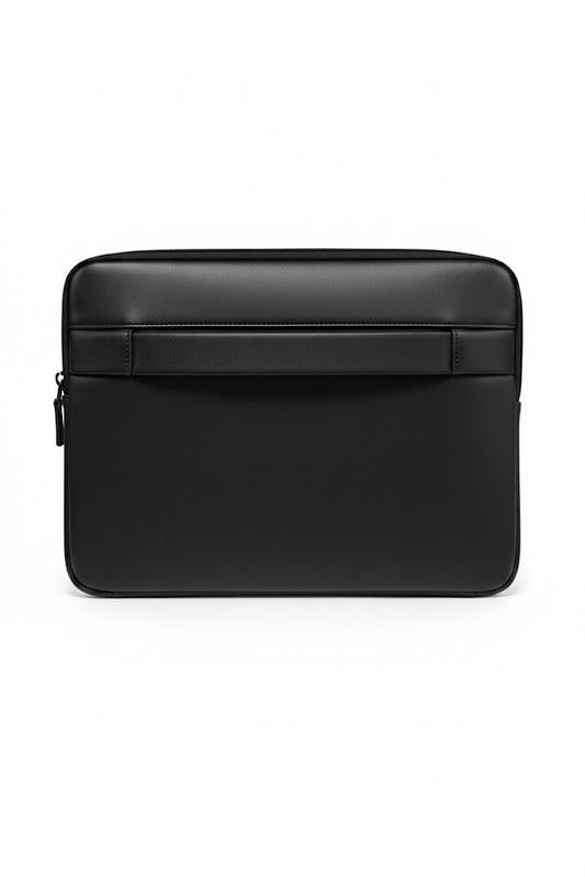 Oswald Laptop Bag Black Leather Santa Barbara