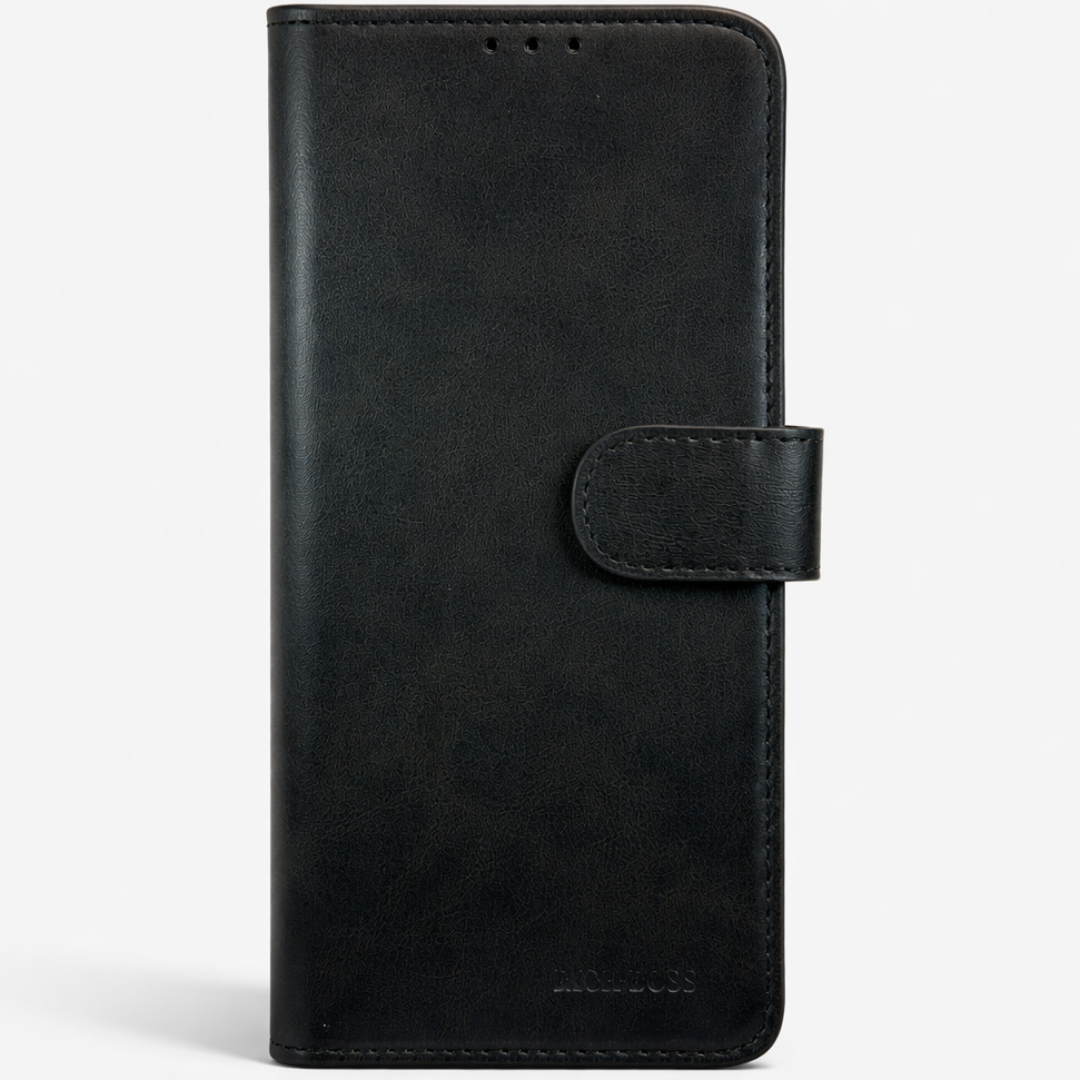 RichBoss Leather Folio Case for iPhone 13/14 - Black