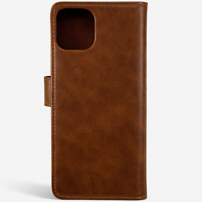 RichBoss Leather Folio Case for iPhone 13/14 - Brown