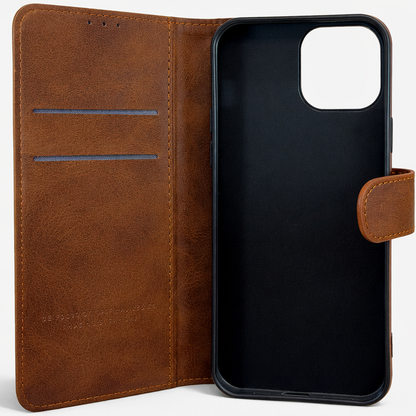 RichBoss Leather Folio Case for iPhone 13/14 - Brown