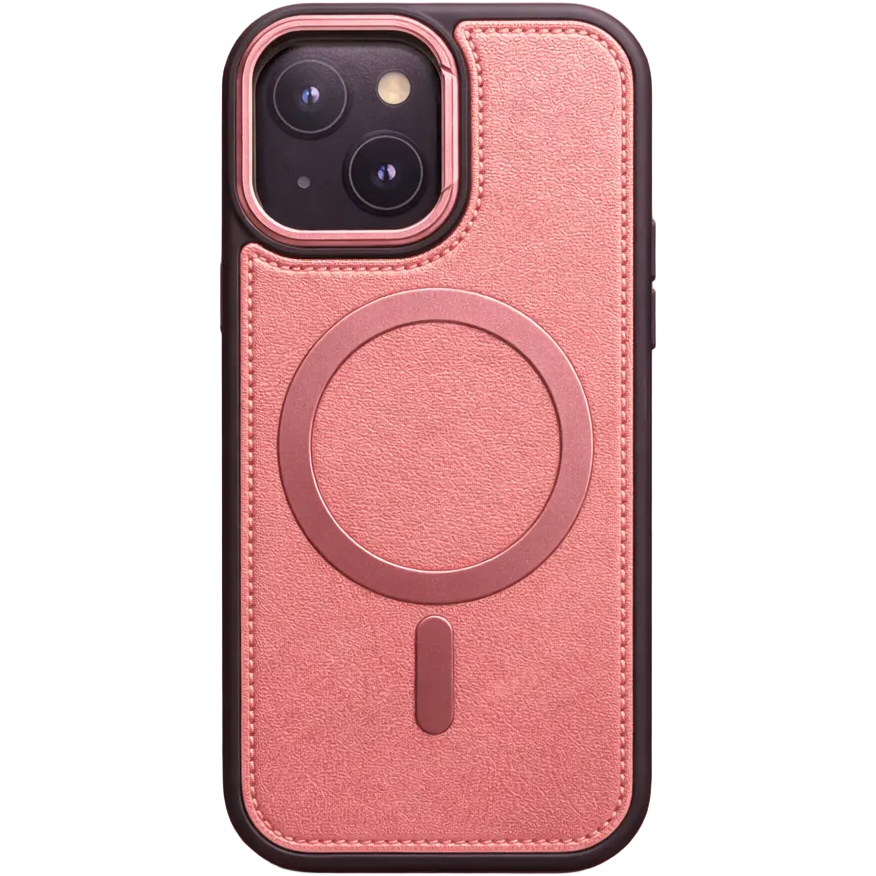 Phantom leather magsafe iphone 15/14/13 pink case