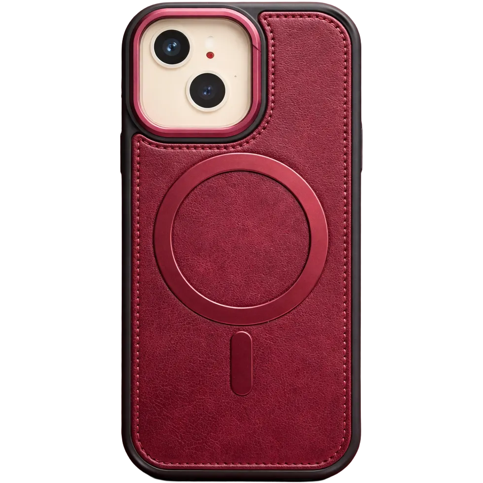 Phantom leather magsafe iphone 15/14/13 red case