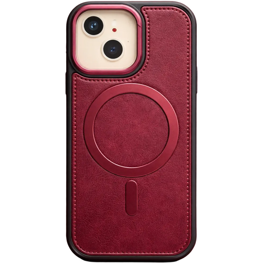 Phantom leather magsafe iphone 15/14/13 red case
