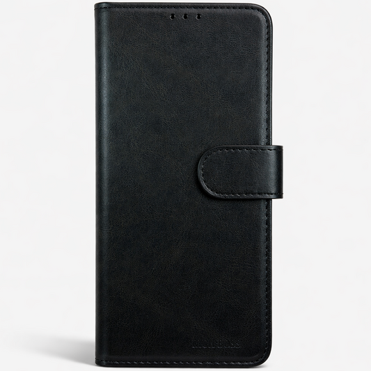 RichBoss Leather Folio Case for iPhone 15 Pro Max - Black