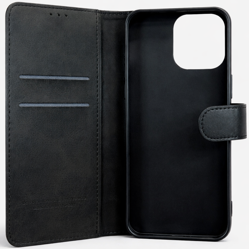 RichBoss Leather Folio Case for iPhone 15 Pro Max - Black