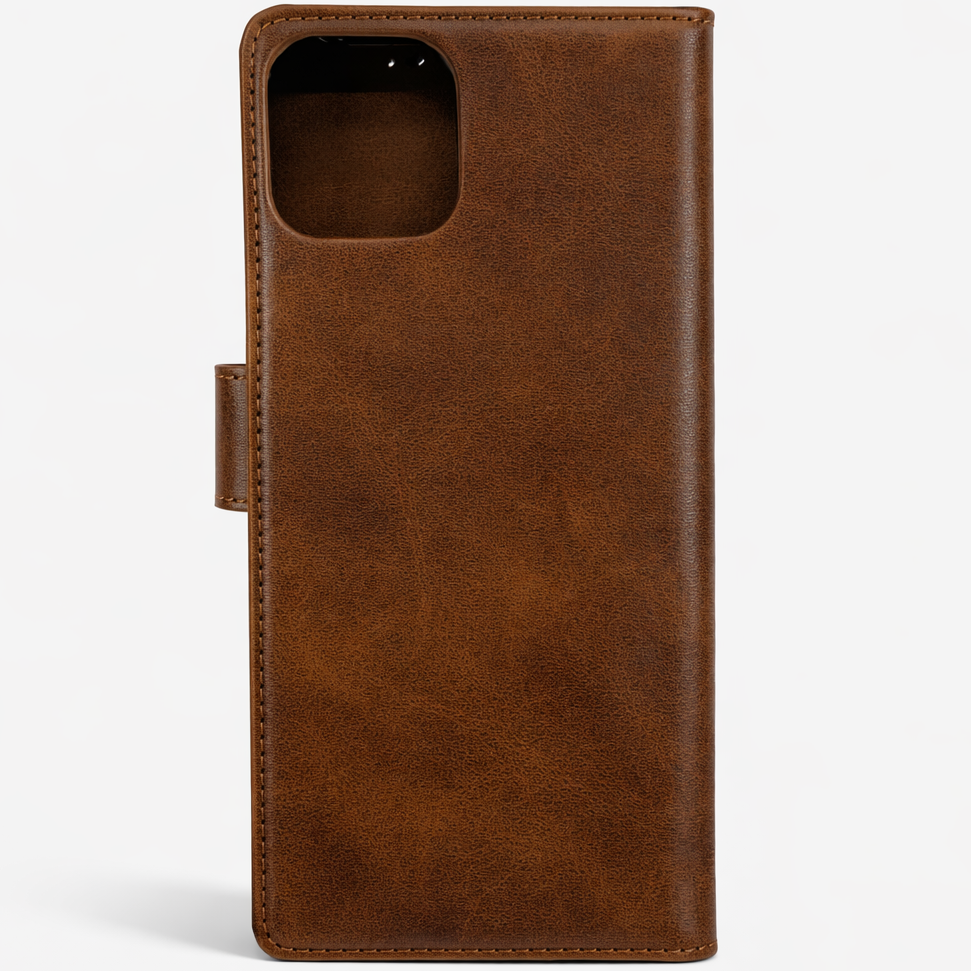 RichBoss Leather Folio Case for iPhone 15 Pro Max - Brown
