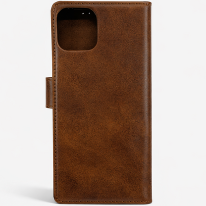 RichBoss Leather Folio Case for iPhone 15 Pro Max - Brown