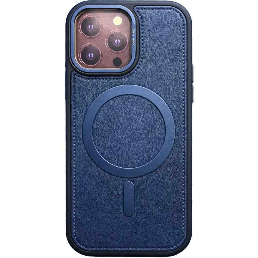 Phantom leather magsafe iphone 15 pro max blue case