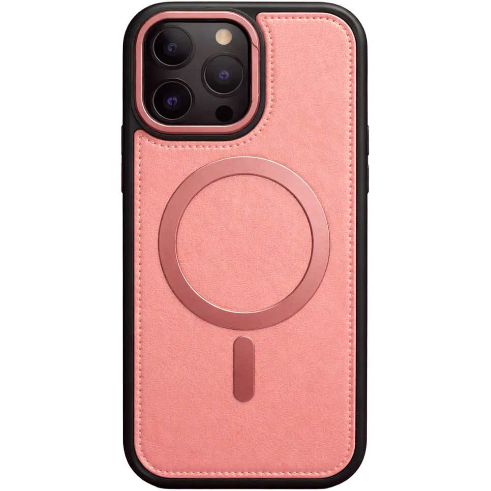 Phantom leather magsafe iphone 15 pro max pink case