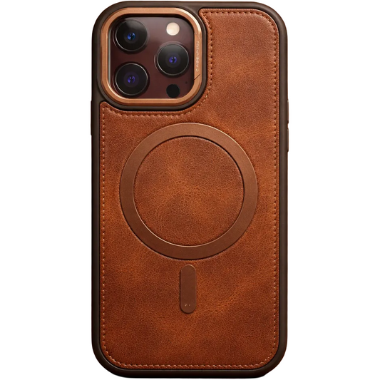 Phantom leather magsafe iphone 15 pro max brown case