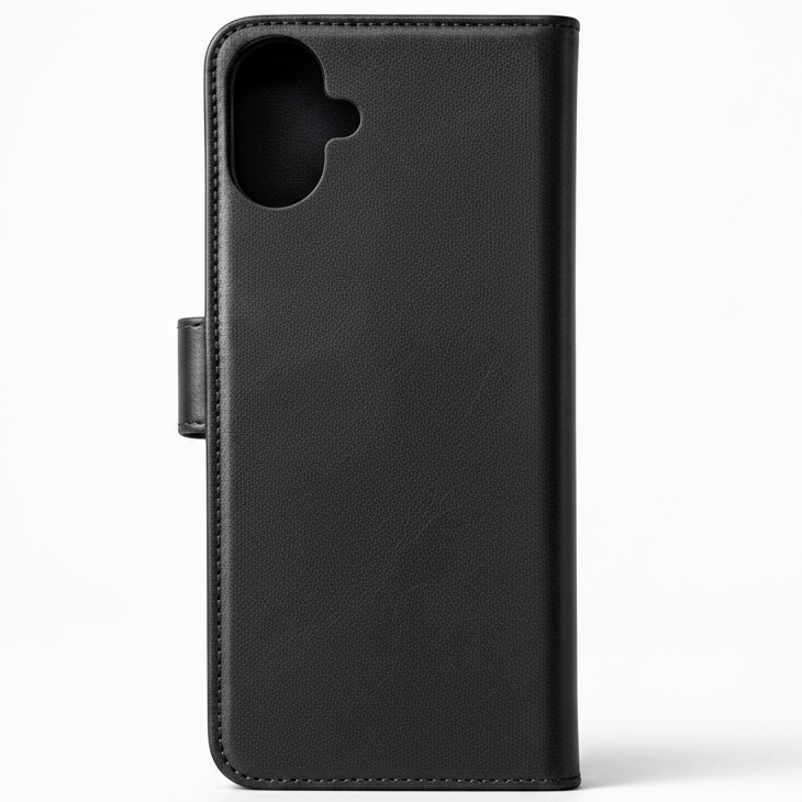RichBoss Leather Folio Case for iPhone 16 - Black